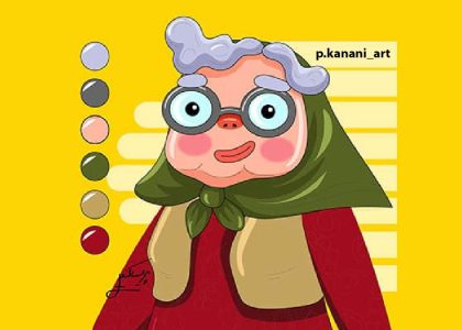 طراحی کاراکتر پیرزن دوبعدی
