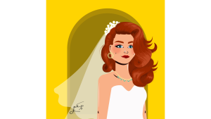 طراحی کاراکتر رئال و زن با لباس عروس