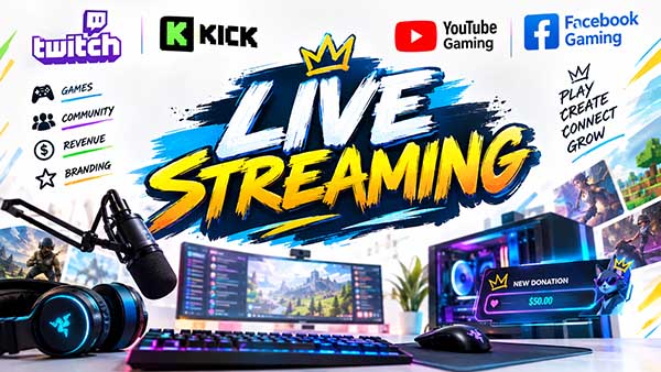 Live Streaming: Platforms, Games, Revenue & Professional Stream Branding 1 Live Streaming